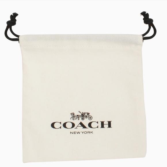 COACH GOLD TONE SIGNATURE HEART STUD EARRINGS - Picture 3 of 3